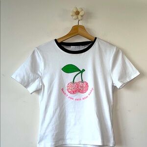 White and Green  Top with Playful Design